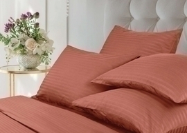 КПБ евро страйп-сатин Verossa Stripe <70078 Terracotta Скидка>
